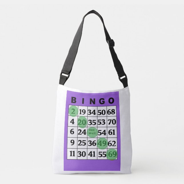 Personalised Lucky BINGO Bag with Purple Card (Front)
