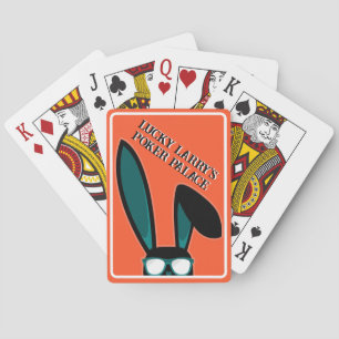 Personalised Lucky Black Rabbit in Sunglasses Playing Cards