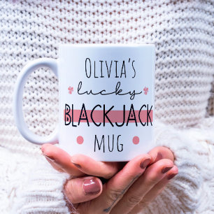 Personalised Lucky Blackjack Mug