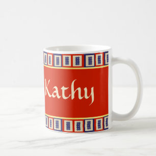 Personalised Lucky Blue Eight Wheel Mahjong Tile Coffee Mug