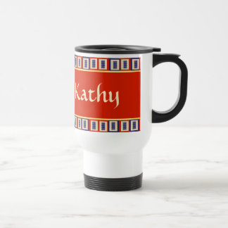 Personalised Lucky Blue Eight Wheel Mahjong Tile Travel Mug