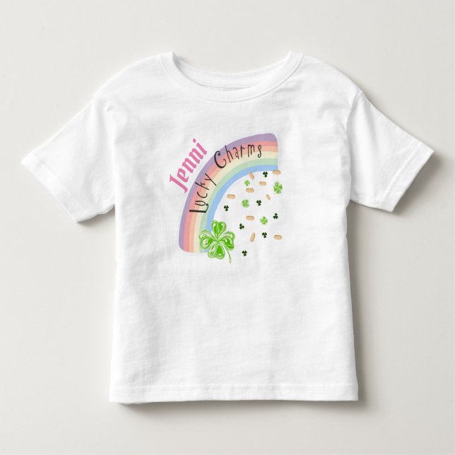 Personalised Lucky Charm Rainbow Tee (Front)