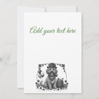 Personalised Lucky Cockapoo St. Patrick's Day Invitation