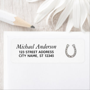 Personalised Lucky Horse Shoe Return Address      