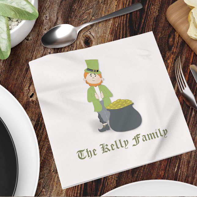 Personalised Lucky Leprechaun Custom Napkin (Creator Uploaded)