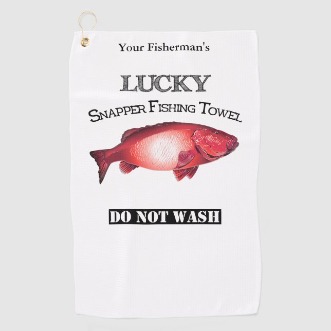 Personalised Lucky Red Snapper Fishing Towel (Front)