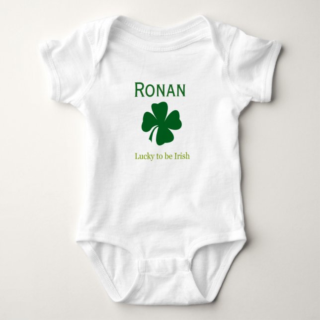 Personalised Lucky to be Irish Baby Body Suit Gift Bodysuit (Front)