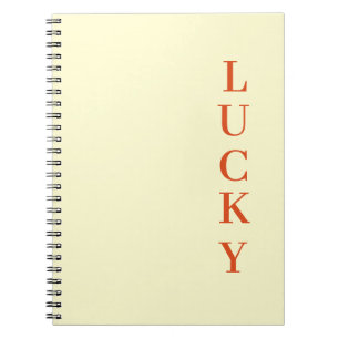 Personalised LUCKY Typography text Notebook