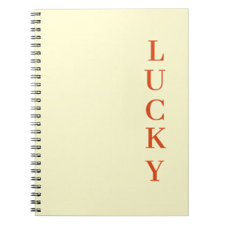 Personalised LUCKY Typography text Notebook