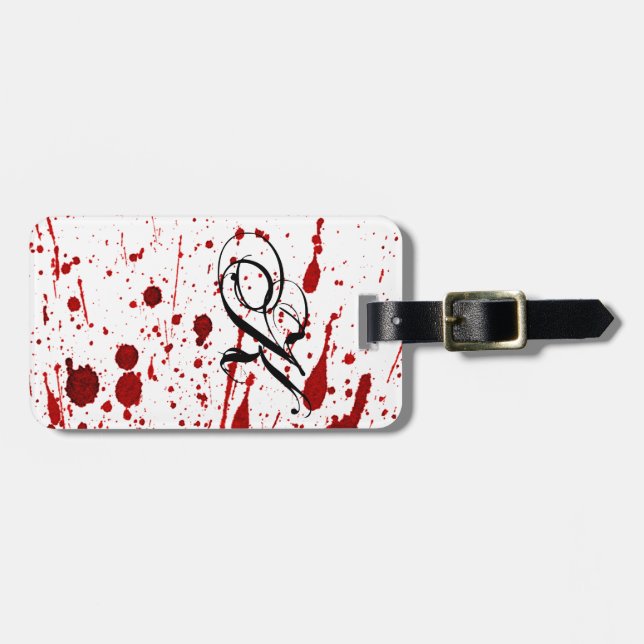 Personalised Luggage Tag Blood Splatter Vampire Go (Front Horizontal)