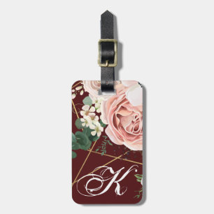 Personalised Luggage Tag Geometric Garden Wine Bur