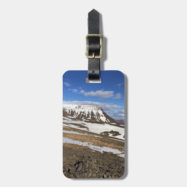 Personalised luggage tag - Iceland nature (Front Vertical)