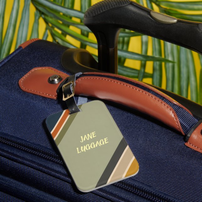 Personalised Luggage Tag Modern Retro Minimalist  (Front Insitu 1)