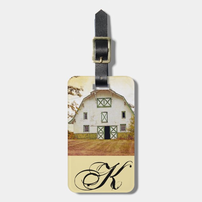 Personalised Luggage Tag Sunset Barn Country Rusti (Front Vertical)