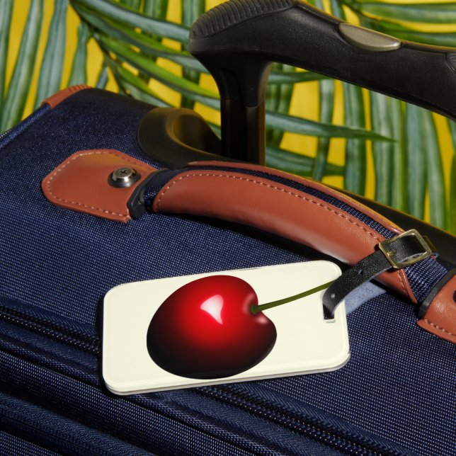 Personalised Luggage Tag with Cherry (Front Insitu 3)