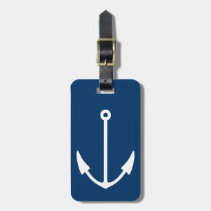 Personalised luggage tags with nautical anchor