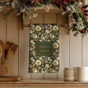 Personalised Lux Pastel Botanical Towel Kitchen