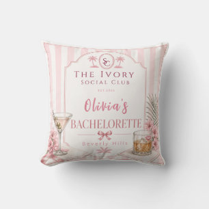 personalised Lux Pink Bachelorette Party bridal Cushion