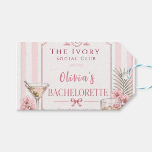 personalised Lux Pink Bachelorette Party bridal Gift Tags