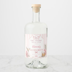 personalised Lux Pink Bachelorette Party bridal Liquor Bottle Label