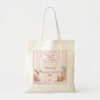 personalised Lux Pink Bachelorette Party bridal Tote Bag