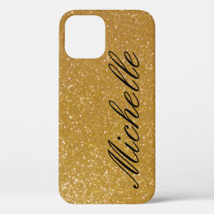 Personalised luxe faux gold glitter iPhone 7 case
