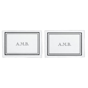 Personalised Luxury Black & White Monogram Pillowcase