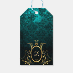 Personalised Luxury Damask gold Frame Gift Tags