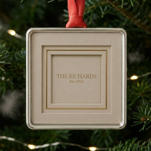 Personalised Luxury Family Christmas Metal Tree Decoration