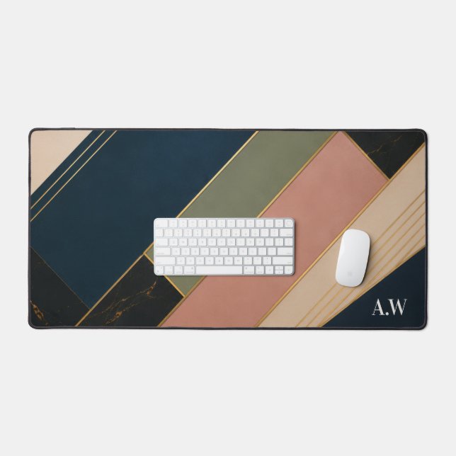 Personalised Luxury Geometric Desk Mat (Keyboard & Mouse)