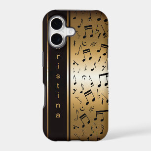 Personalised Luxury Gold and Black Music Notes