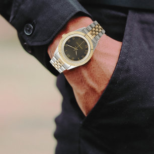 Personalised Luxury Gold Silver Watch