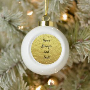 Personalised luxury golden foil ceramic ball christmas ornament