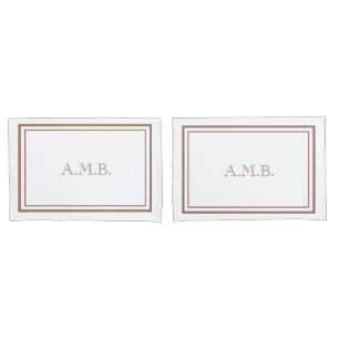 Personalised Luxury Mocha Monogram Standard Pillowcase
