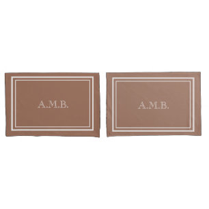 Personalised Luxury Mocha Monogram Standard Pillowcase