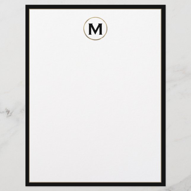 Personalised Luxury Monogram Initial Letterhead (Front)