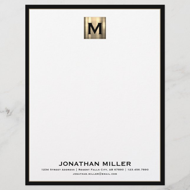  Personalised Luxury Monogram Letterhead (Front)