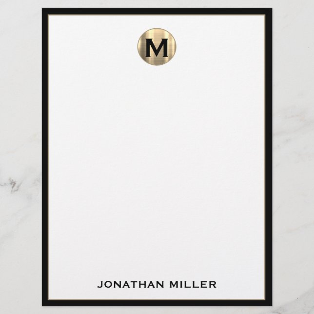 Personalised Luxury Monogram Letterhead with Name (Front)