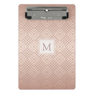 Personalised Luxury pattern Rose Gold Mini Clipboard