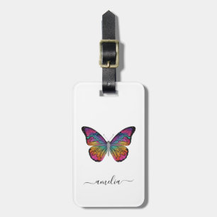 Personalised Luxury Sparkling Glitter Butterfly Luggage Tag