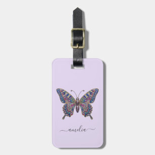 Personalised Luxury Sparkling Glitter Butterfly Luggage Tag