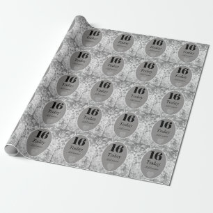Personalised luxury velvet wrapping paper 16th