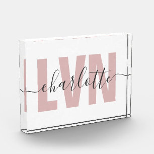 Personalised LVN Licensed Vocational Nurse Chic Photo Block
