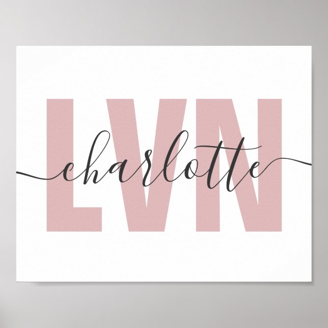 Personalised LVN Licensed Vocational Nurse Chic Poster (Front)