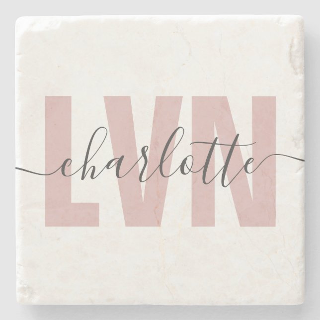 Personalised LVN Licensed Vocational Nurse Chic Stone Coaster (Front)