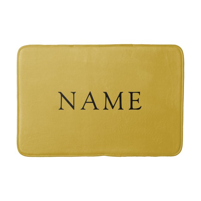 Personalised M Gold Bath Mat with Custom Name (Front)