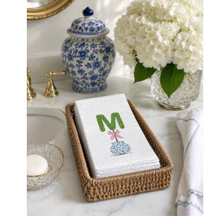 Personalised M Topiary Monogram  Napkin