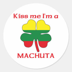 Personalised Macedonian Kiss Me I'm Machuta Classic Round Sticker
