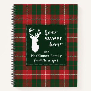 Personalised MacKinnon Tartan Plaid Family Recipe Notebook