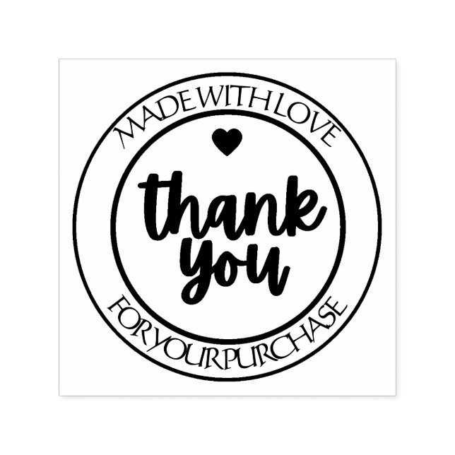 Personalised “Made With Love” Thank You  Self-inking Stamp (Design)